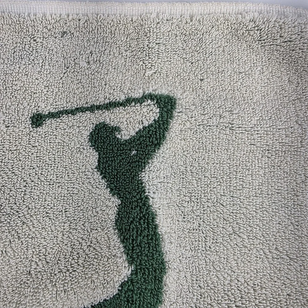 Buckman Laboratories Golfing towel 16x19 Cotton Hook hang on Bag Green